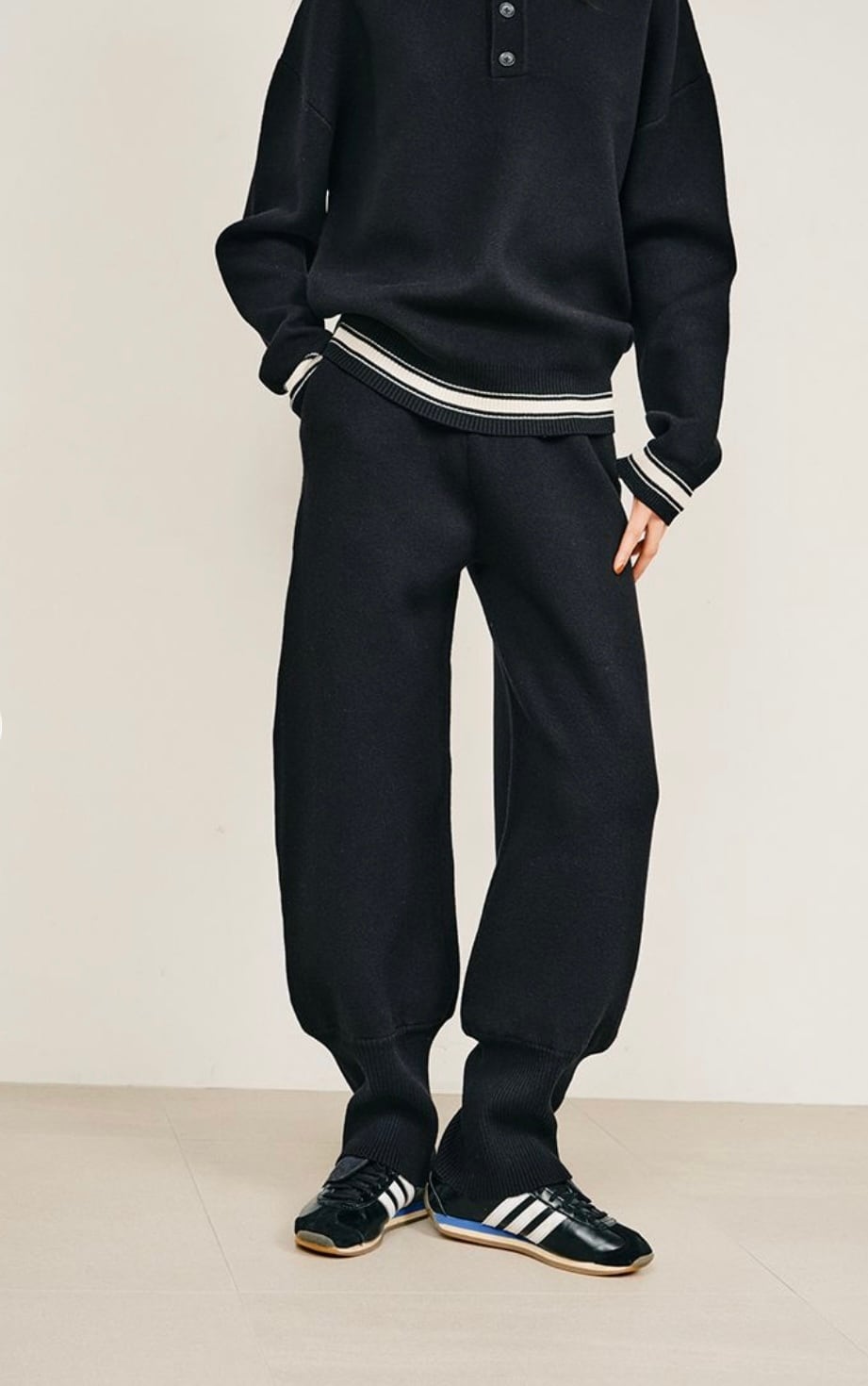 【 null 】リブヘムニットパンツ