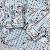 Captain Santa キャプテンサンタ キャラデザイン ストライプ BD ボタンダウン 長袖シャツ M/ブルー系 メンズ