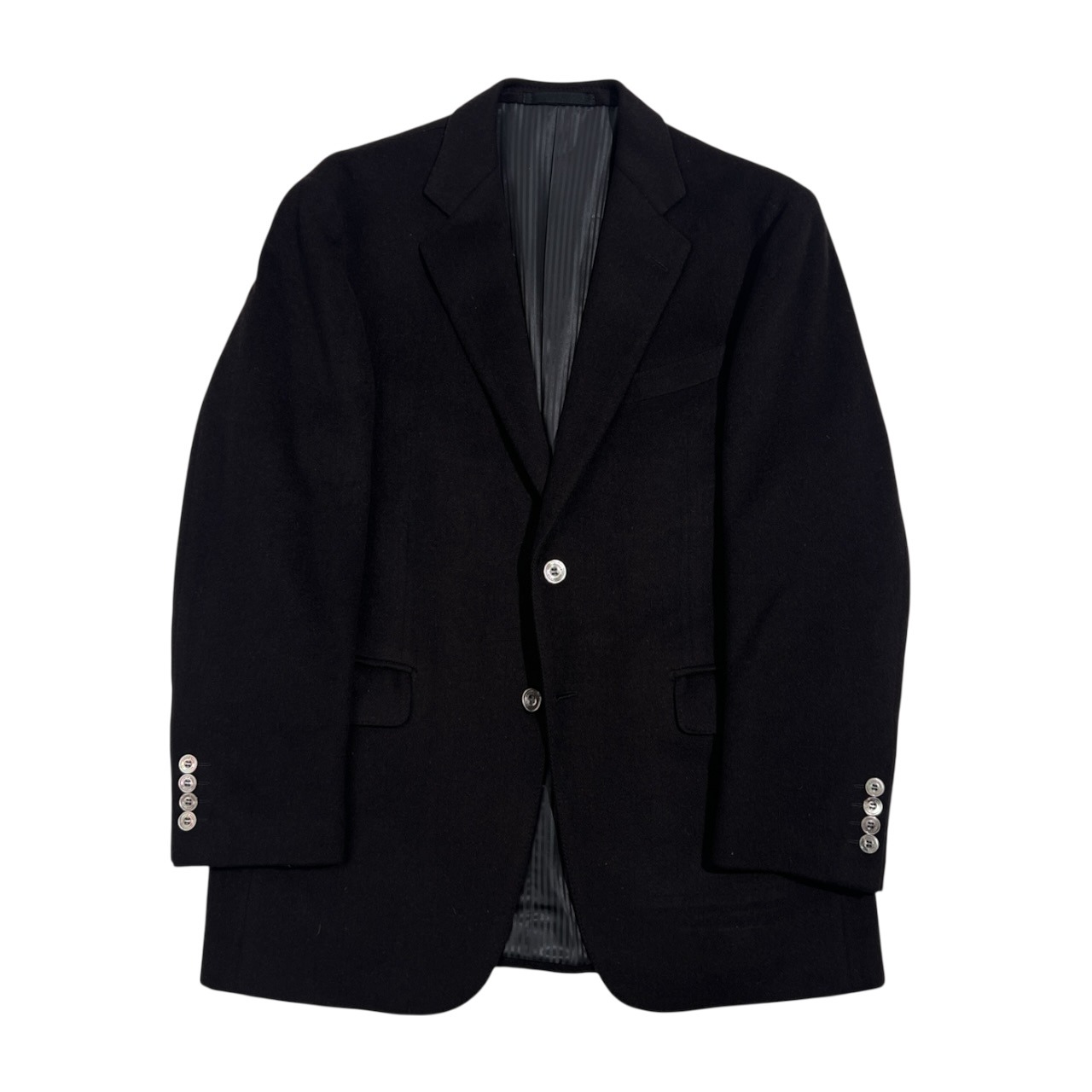 ミンク混 AUSTIN REED オースチンリード 裏地ストライプ テーラード ジャケット 96-86-170 96 AB5/ブラック系 メンズ