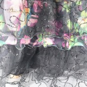 パーティドレス ワンピース ドレス 演奏会 カラードレス 発表会 パーティ Da Vistosa ドニャヴィストーサ 黒 紫 ピンク 緑 フリル レース 花柄 ブラック系 ピンク系 グリーン系 デザイン 華やか フェミニン 結婚式 ステージ衣装 おしゃれ レディース