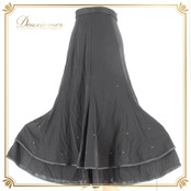 社交ダンス 衣装 スタンダード スカート レッスンウェア Dance Fashion Pier ダンスファッションピア 黒 無地 ブラック系 練習着 ダンス スカート おしゃれ 練習用 ダンス衣装 大人 女性 用 練習 トレーニング 伸縮性 ラインストーン シンプル クラシック ひざ下丈 フィット感 上品 スタイル コーディネート