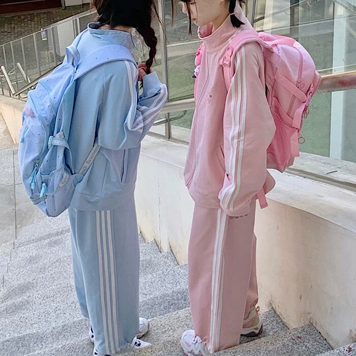 パステルカラー で ふんわり 可愛い セット ジャージ 上下２点セット トラックウェア セットアップ オーバーサイズ メンズライク ストリート ルームウェア リラックス ジム Lamitte Deco トレンド 韓国ファッション ショップ Base店