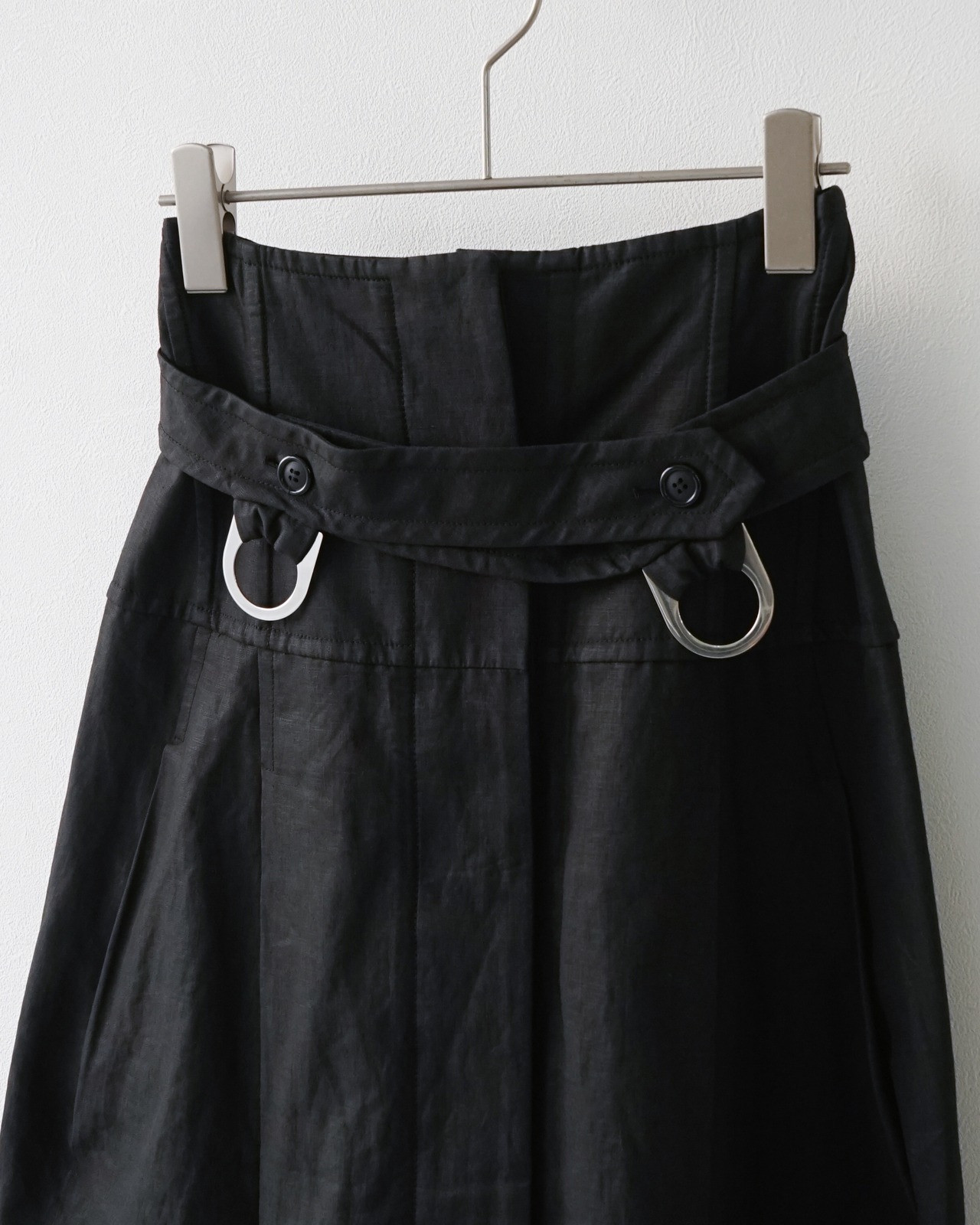 〈CÉLINE by phoebe philo〉Linen Belted Skirt