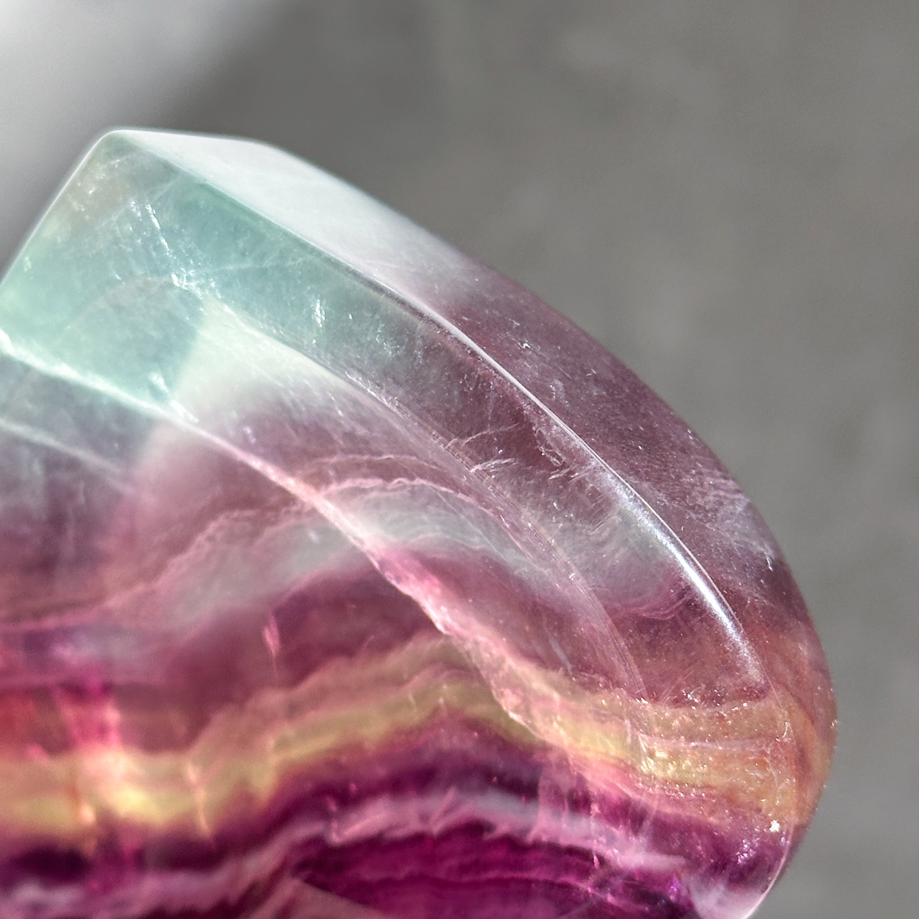【2958】ハート型 フローライト レインボーフローライトハート型のうつわ03◇ RainbowFluorite