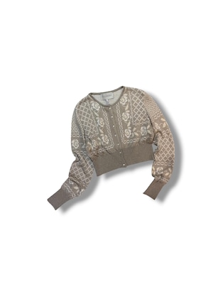 EUCHRONIA Jacquard Lace Cardigan