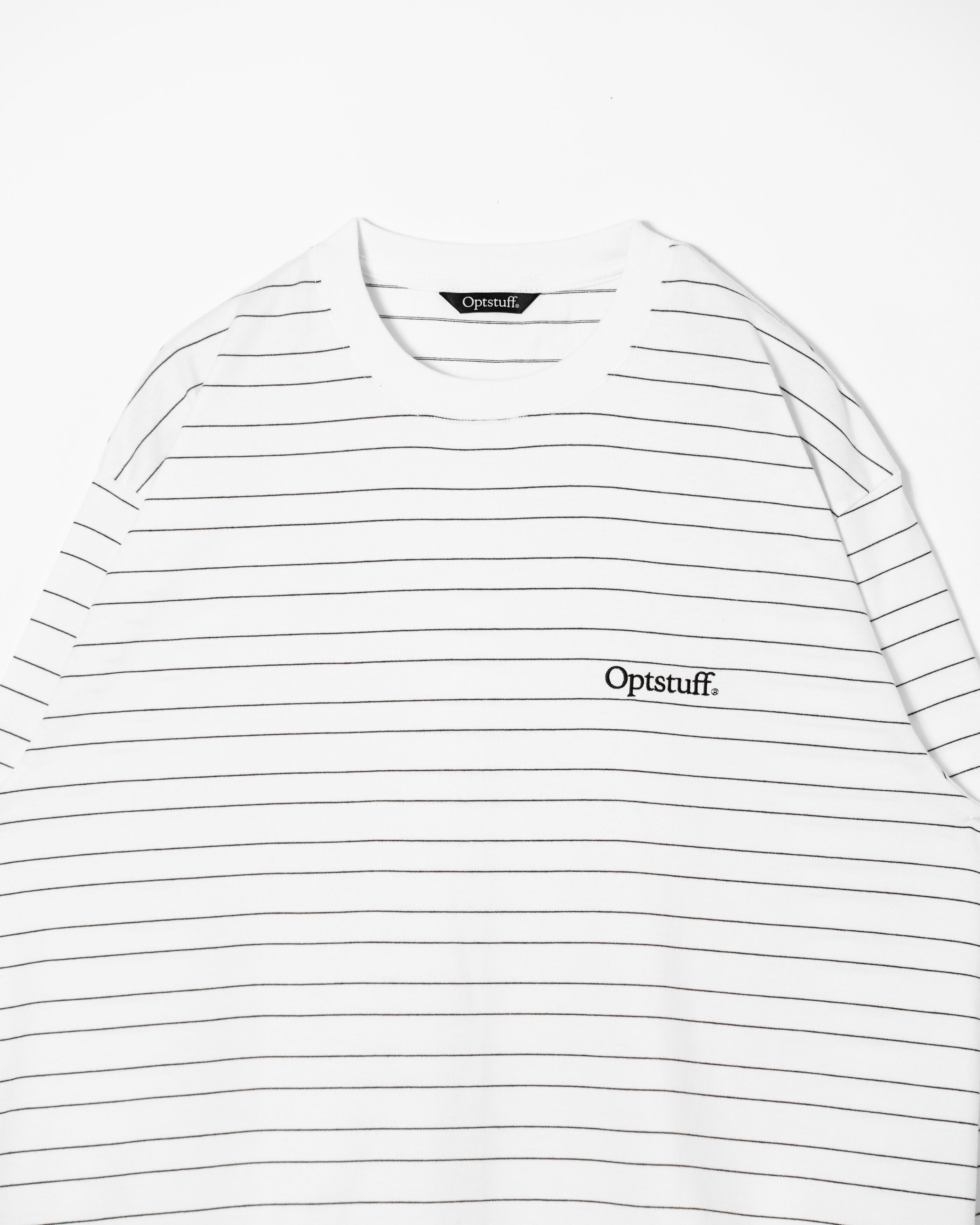 OPTSTUFF DRAWSTRING BORDER T-SHIRT NAVY BORDER DRAWSTRING T-SHIRT