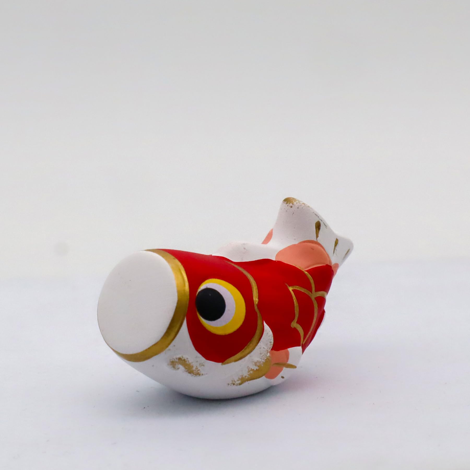 薬師窯] 五月人形 日本製 瀬戸物 陶器 錦彩 鯉のぼり 金太郎(緋鯉付