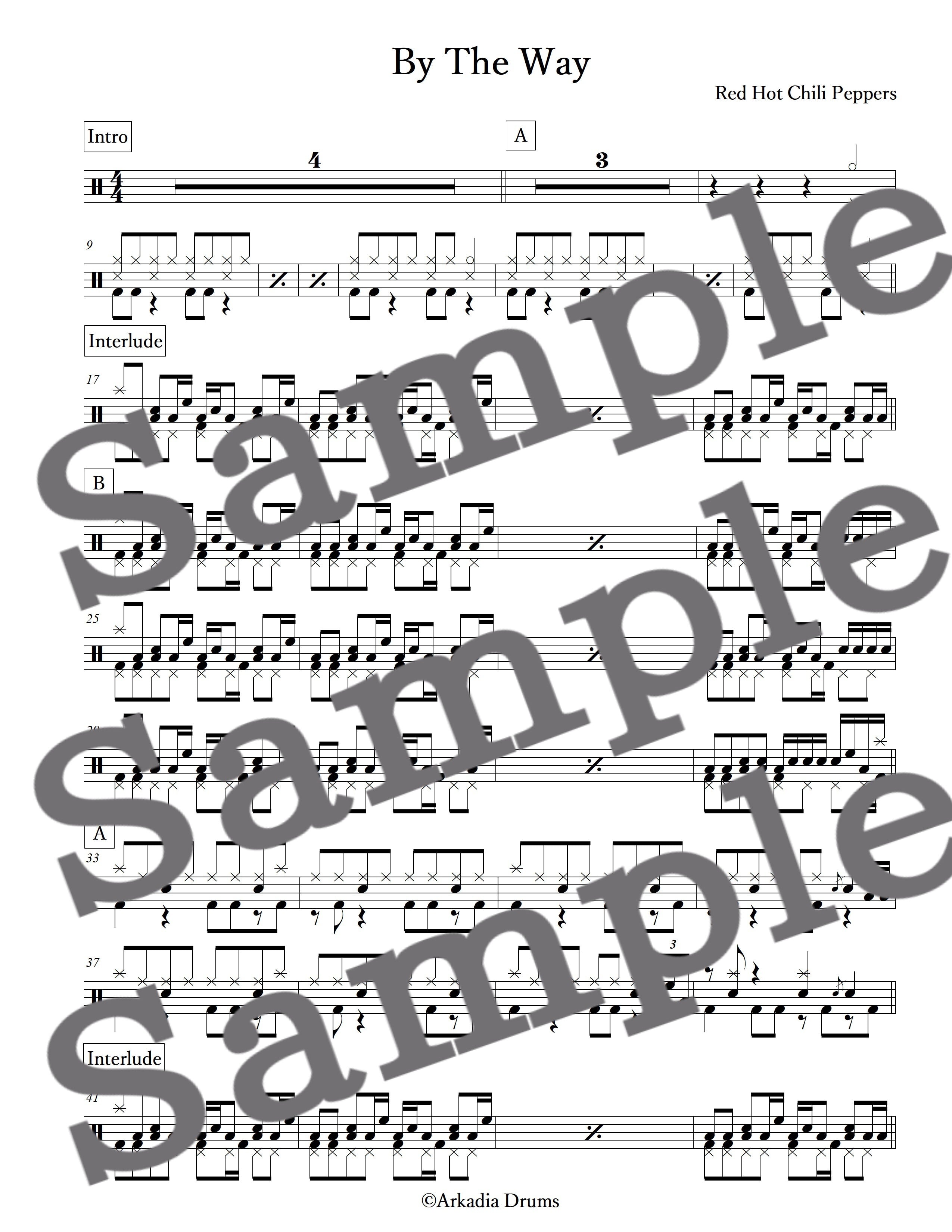 RED HOT Chili Peppers バンドスコア By the Way By the way