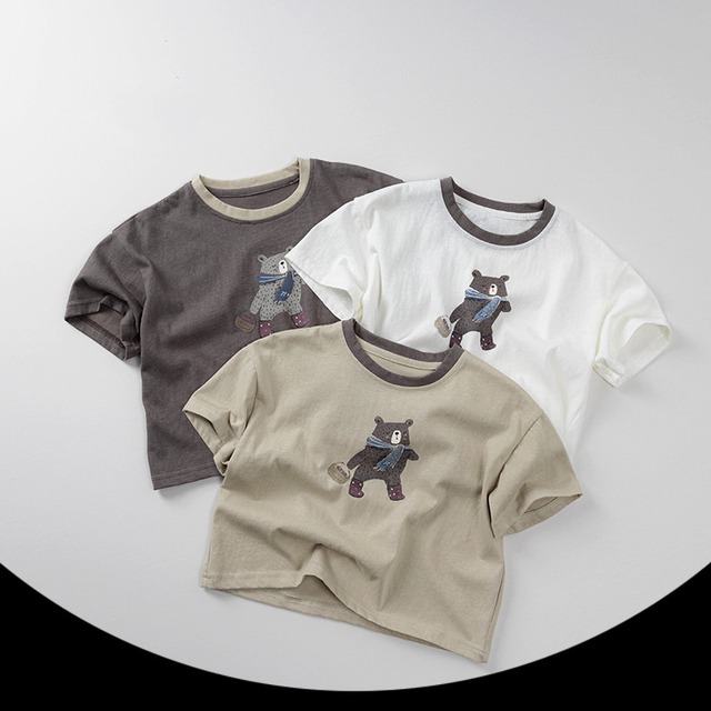 【BABY&KID】夏新作　クマ柄半袖シャツ