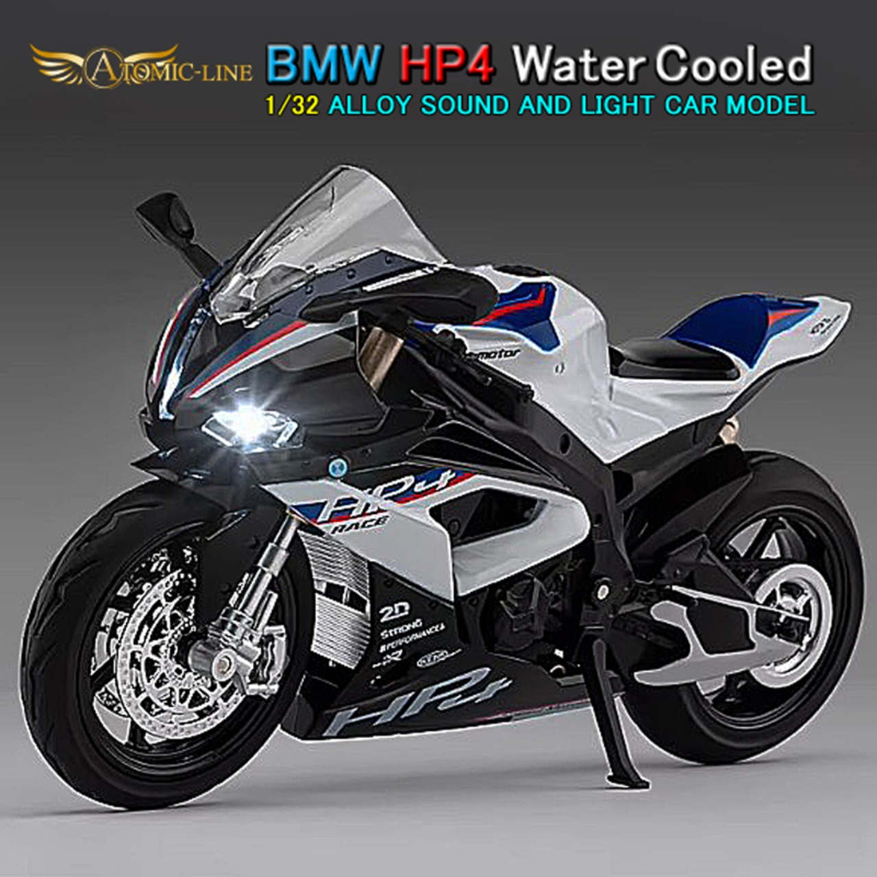 BMW HP4 1/12 ミニカー 全2色 ライト点灯 エンジンサウンド 合金モデル 模型 ジオラマ