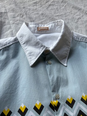"GALLIANO" Geometric Pattern Shirt