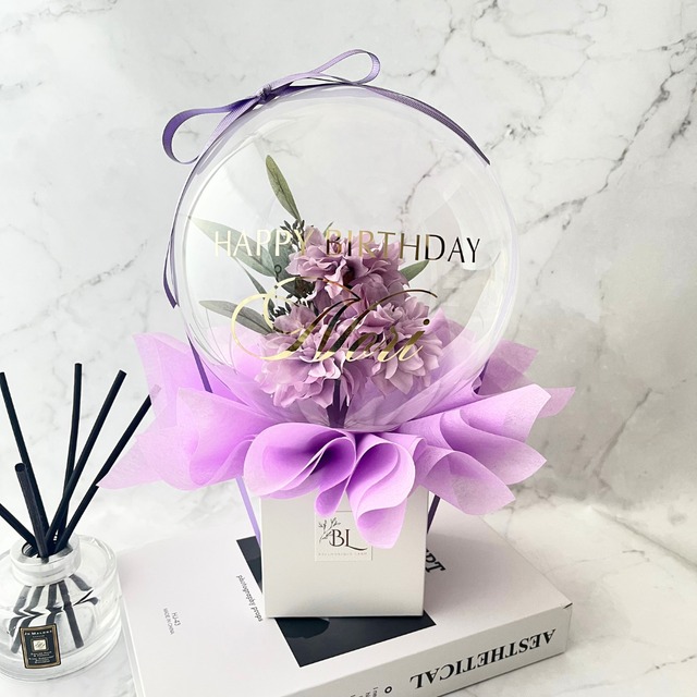 ダリア×ピンク バルーンフラワーボックス ミニサイズ