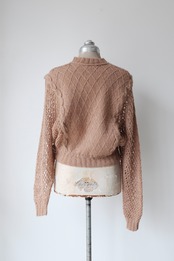 Cable & mesh Knit cropped sweater