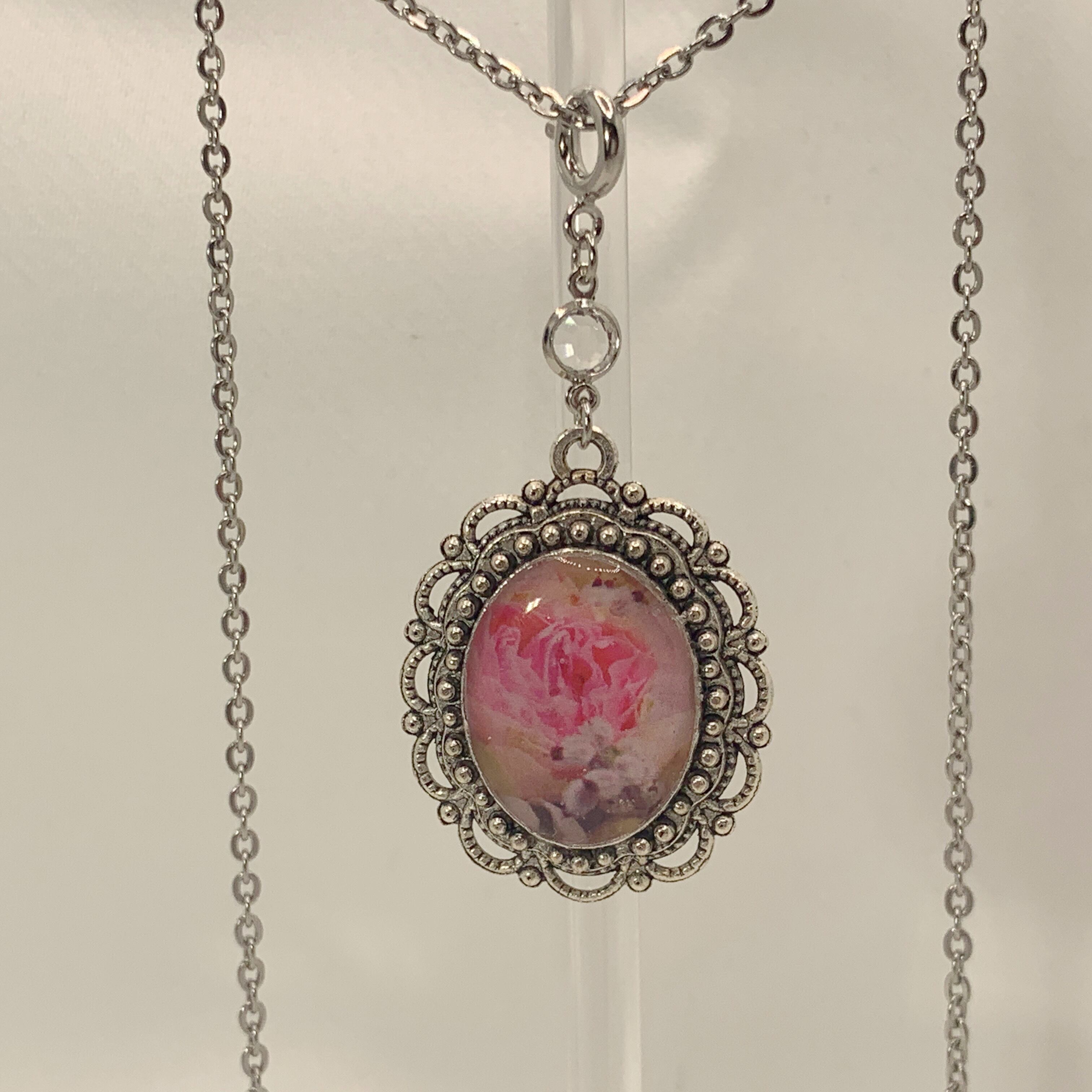 【リメイク】フラワーチャーム アンティークネックレス