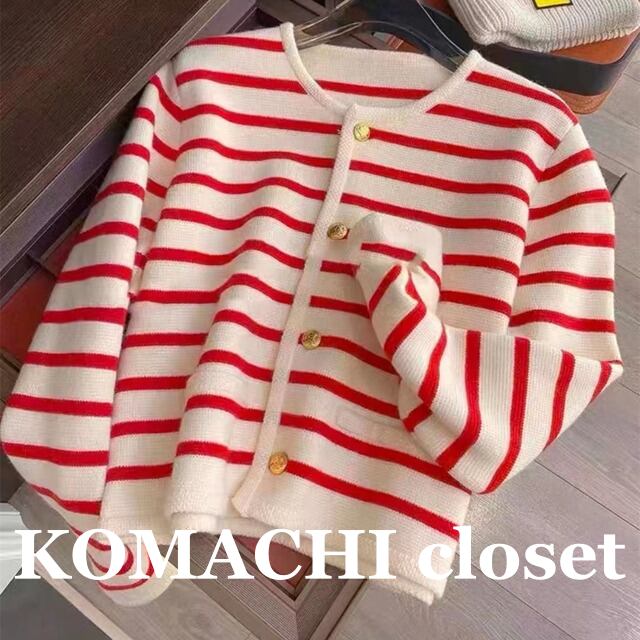 【送料無料】 カーディガン ニットカーディガン トップス 長袖 ラウンドネック ニット ボーダー スリム 細身 韓国 レディース かわいい 可愛い キュート 大人可愛い 大人女子 シンプル きれいめ カジュアル 大人 気品 上品 おしゃれ お洒落 こなれ感 きちんと 大人女子 クール エレガント フェミニン ワンサイズ レッド ブラック 秋 オルチャン 10代 20代 30代 女子会 デート ショッピング お泊まり 旅行 休日 普段使い コーデ トレンド インスタ映え スタイル