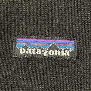 【Patagonia】フリースジャケット ワンポイントロゴ 刺繍ロゴ ジップアップ フルジップ 黒 L パタゴニア US古着