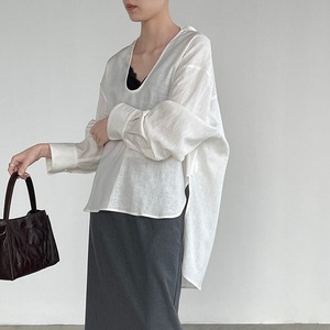 loose u-neck shirt　102996