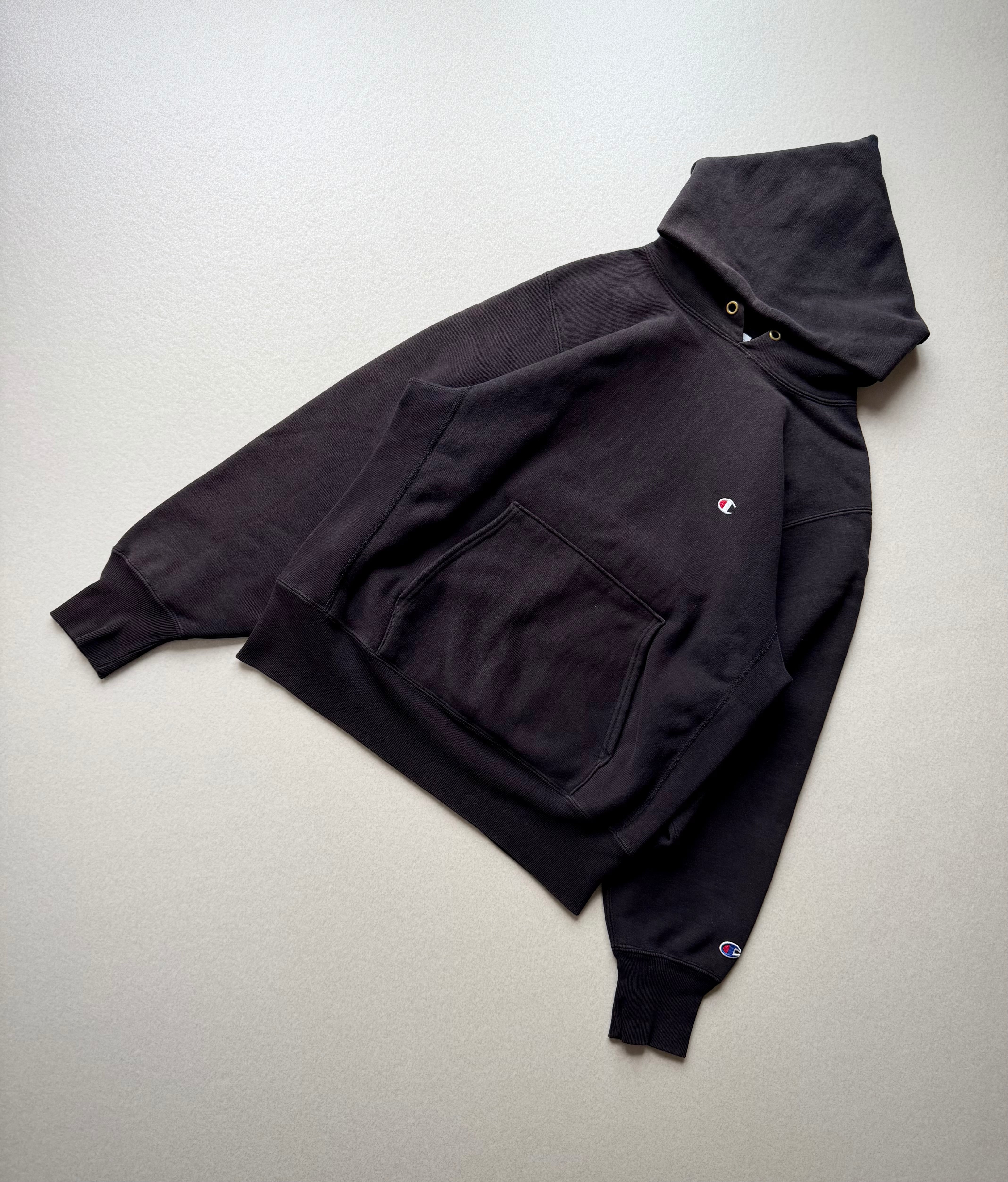 90s USA製 “ CHAMPION ” REVERSE WEAVE PARKA BLACK OLD VINTAGE