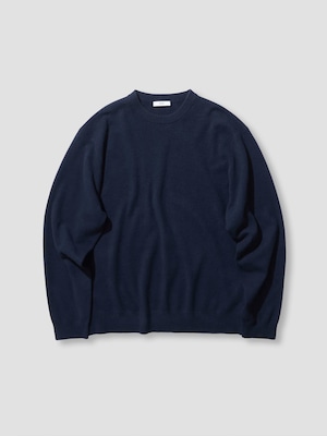 ATON BABY CASHMERE CREWNECK SWEATER NAVY KRAGLW0911