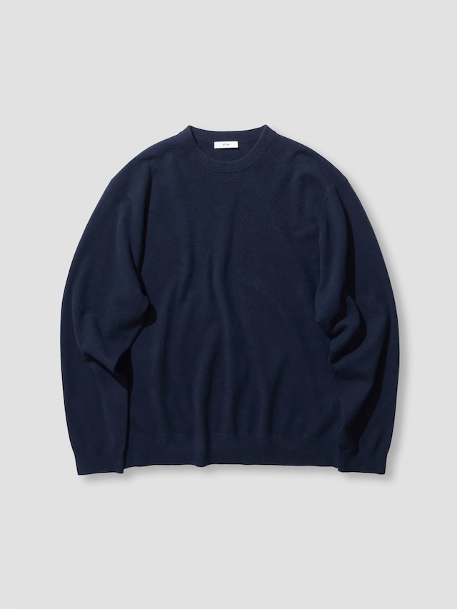 ATON BABY CASHMERE CREWNECK SWEATER NAVY KRAGLW0911