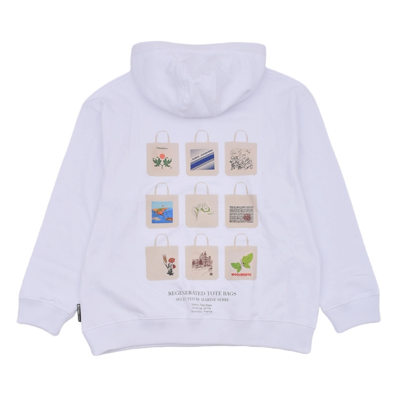 【MARINE SERRE】TOTE BAG LOGO PRINT ORGANIC FLEECE HOODIE - 1