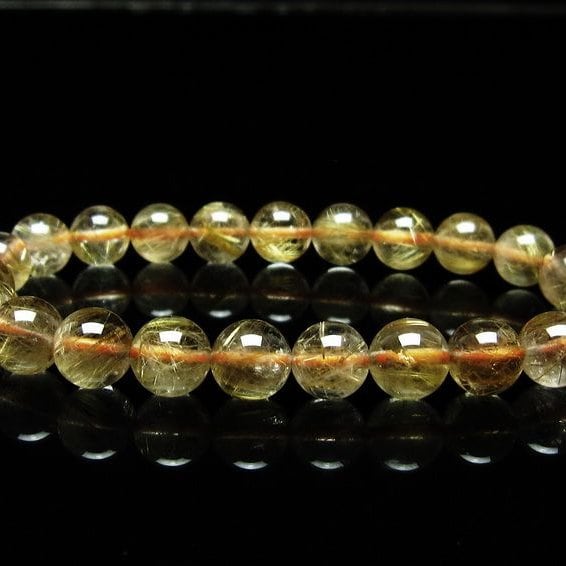 ルチルクォーツ ブレスレット 8mm タイチンルチルクォーツ タイチンルチル 一点物 メール便可 [M便 1/10] 111-48959
