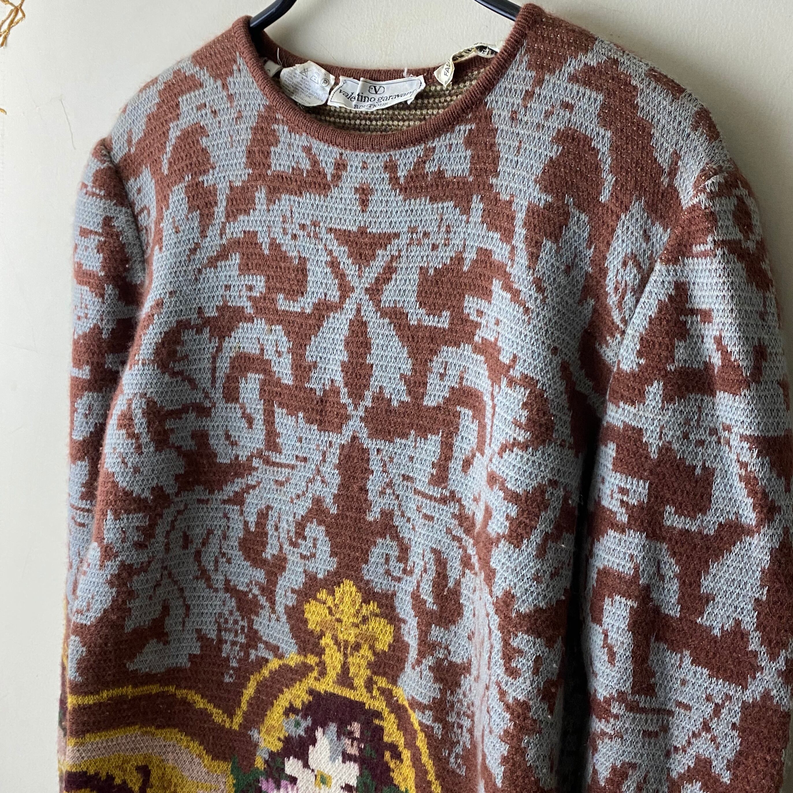 vintage VALENTINO GARAVANI baroque pattern knit ensemble | NOIR ONLINE