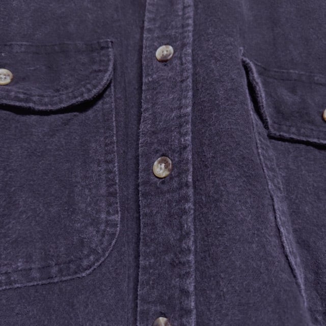 1990s FIVE BROTHER Heavy Flannel Shirt CHAMOIS CLOTH Black USA