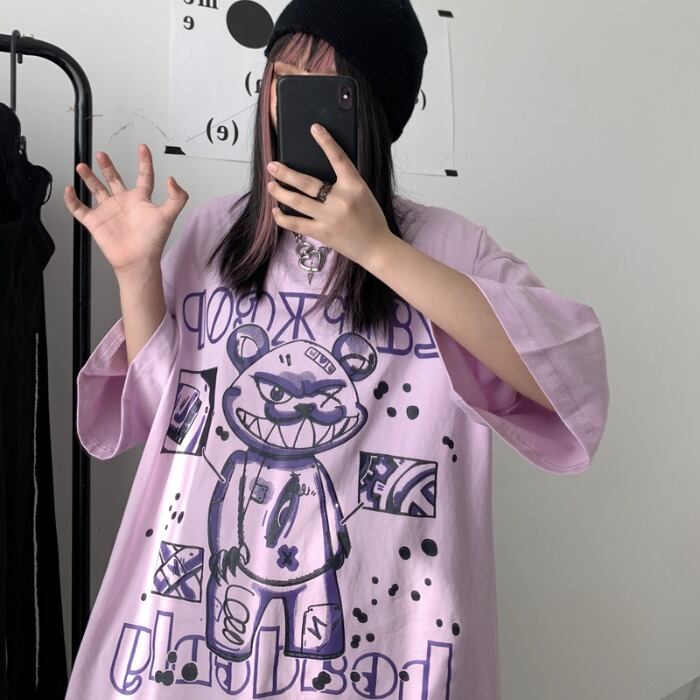 スタイルサマーTシャツ レディースプリント柄 コットン 大きめサイズ かわいい 夏物 ケッペル26802230474