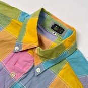 PAGERO パジェロ マルチ ステッチ チェック柄 BD 半袖シャツ サイズ M /メンズ/アンジェロ