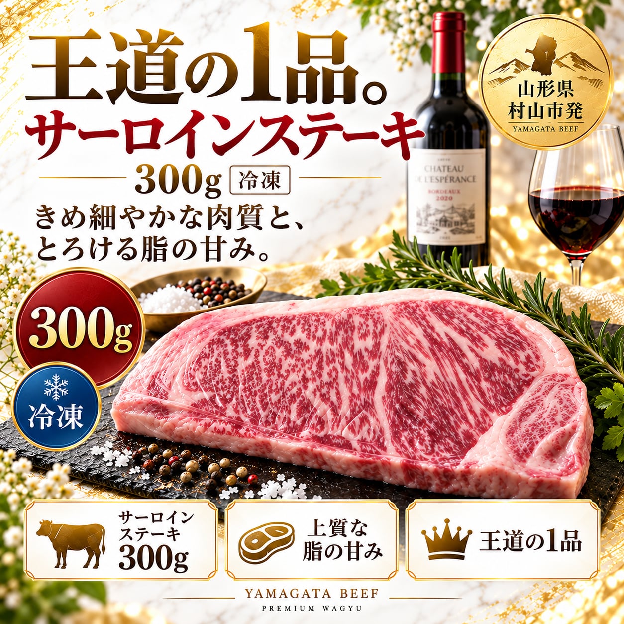 「サーロインステーキ」３００g