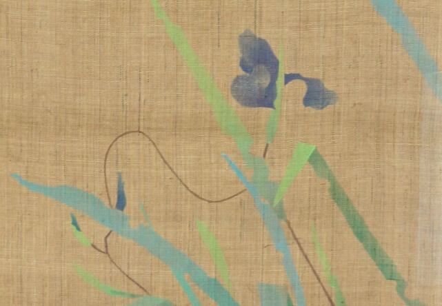 手描きのれん 花菖蒲 伊藤若冲 のれん 暖簾 万葉舎 88cm×150cm 手描きのれん 花菖蒲 伊藤若冲 のれん 暖簾 万葉舎 88cm×150cm