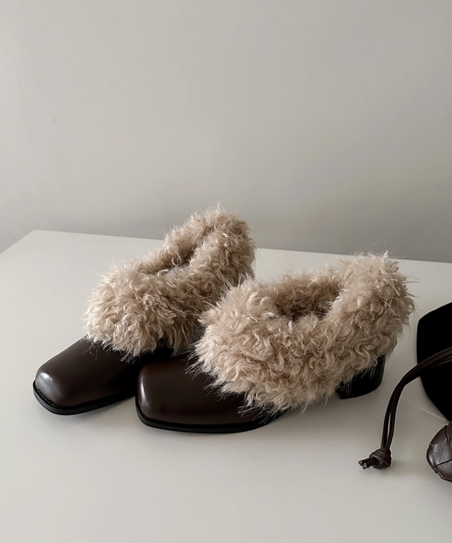 スクエアトゥ◆スリッポンレザーシューズ【e-70345】