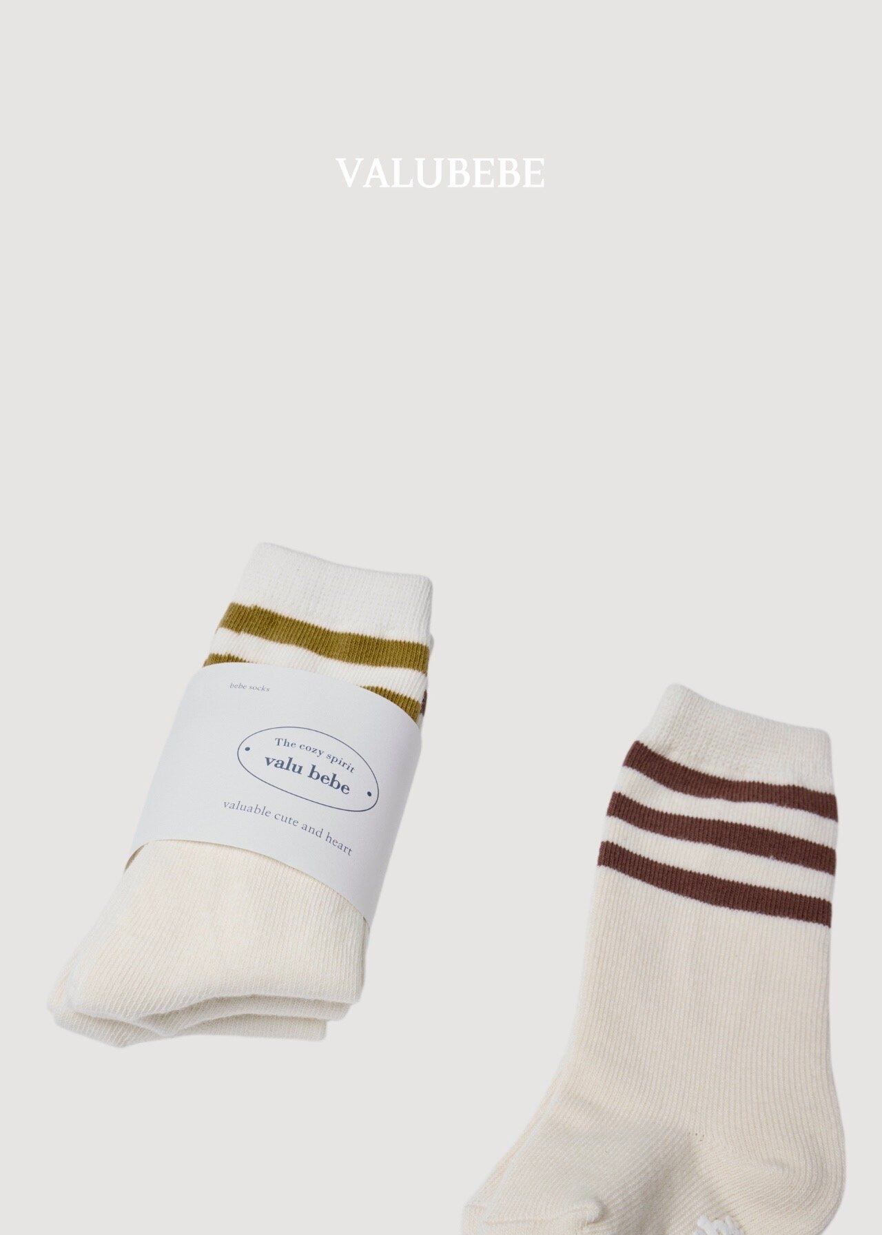 送料無料【予約】/ ベーシックラインソックス(3足セット) / valubebe