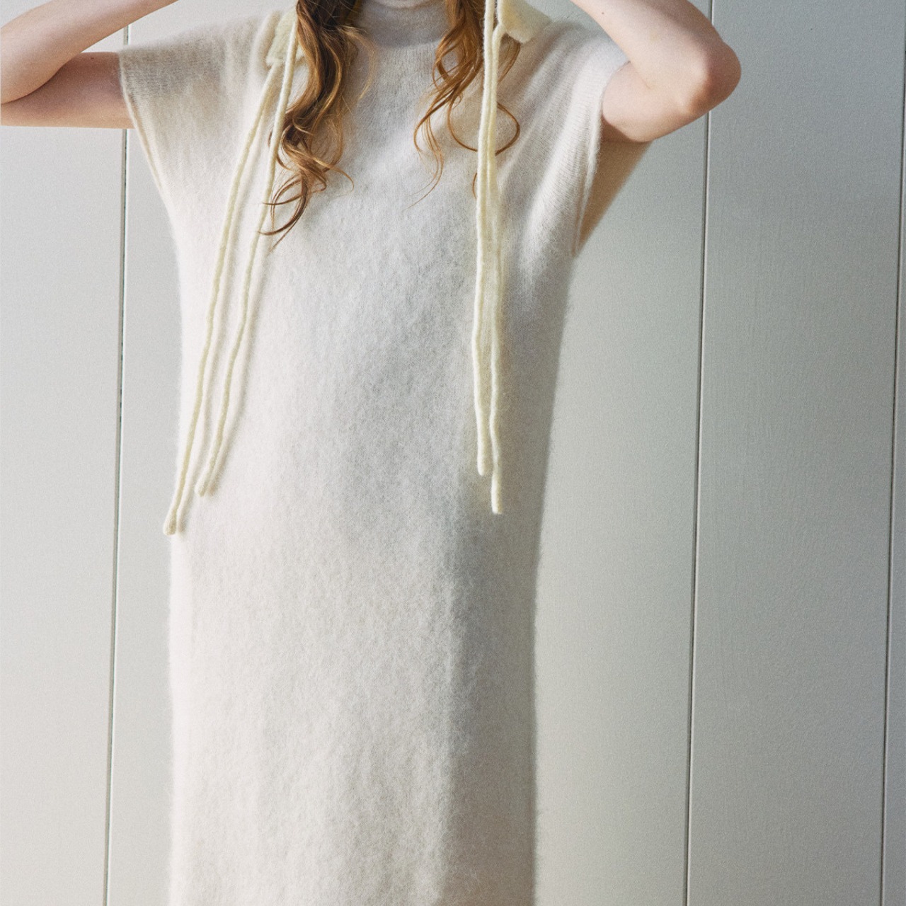Fuzzy Knit Sleeveless Dress T3716