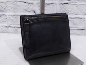 【定番】Maison Margiela ⑪ メゾンマルジェラ⑪ ユニセックス 4ステッチ 二つ折り ウォレット コンパクト レザー 財布 小銭入れ 札入れ 黒