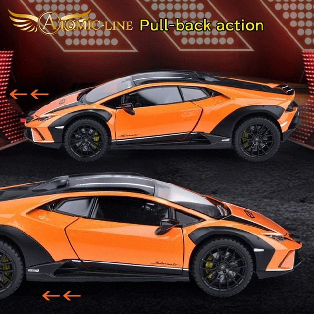 ランボルギーニ Huracan Sterrato 1/24 ミニカー 全5色 ライト点灯 サウンド 合金モデル 模型 ジオラマ