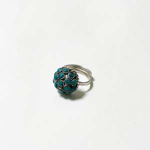 Vintage 925 Silver Turquoise Cluster Ring Made In Mexico