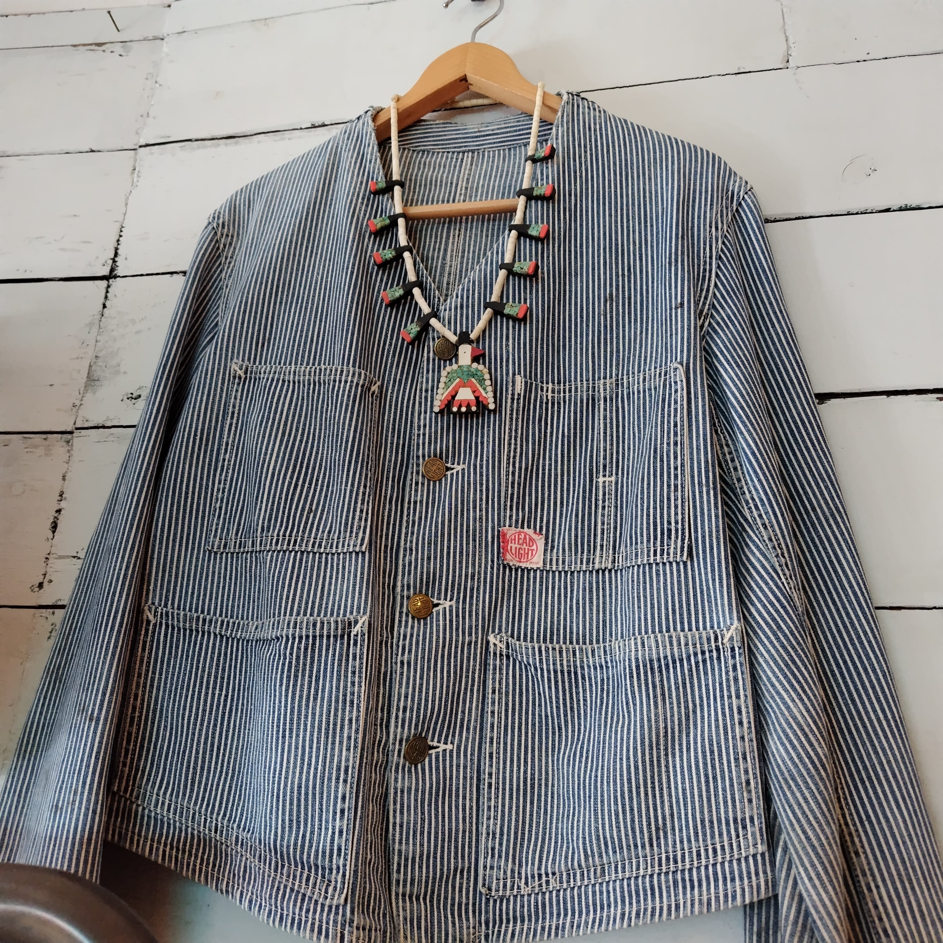 【希少】HEADLIGHT ヒッコリーストライプエンジニアジャケット サイズ42 STRIPE ENGINEER JACKET/ストライプ エンジニア ジャケット | Schott