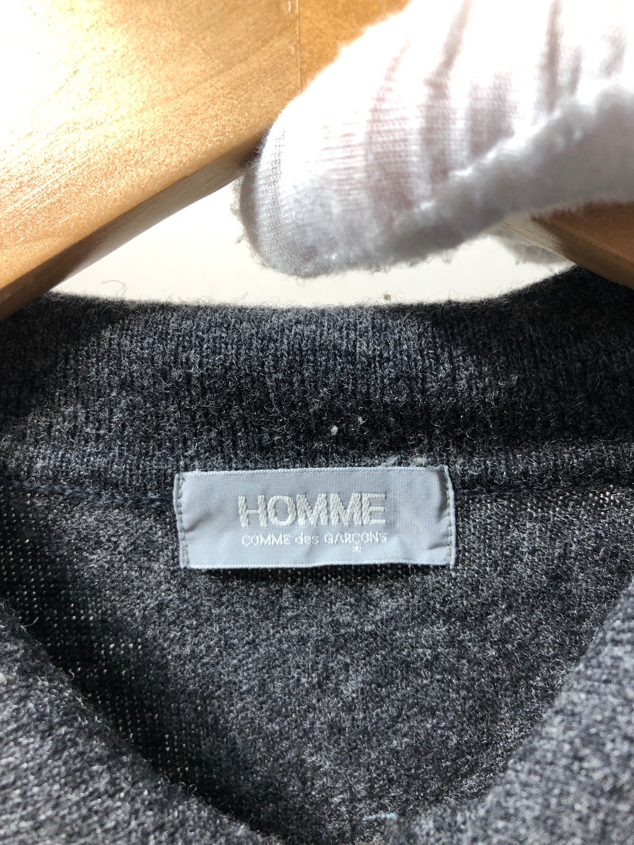 070927 COMME des GARCONS HOMME 80s デカオム ニット ポロシャツ 