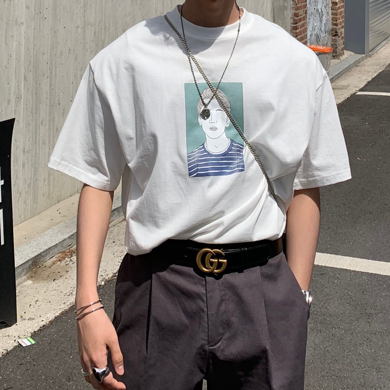 全2色 Tシャツ カットソー プリント カジュアル おしゃれ