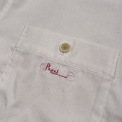 PAPAS パパス ワッペン付き スリーポケット 半袖シャツ リネン混 サイズ 48 M /ホワイト/麻混/メンズ/日本製
