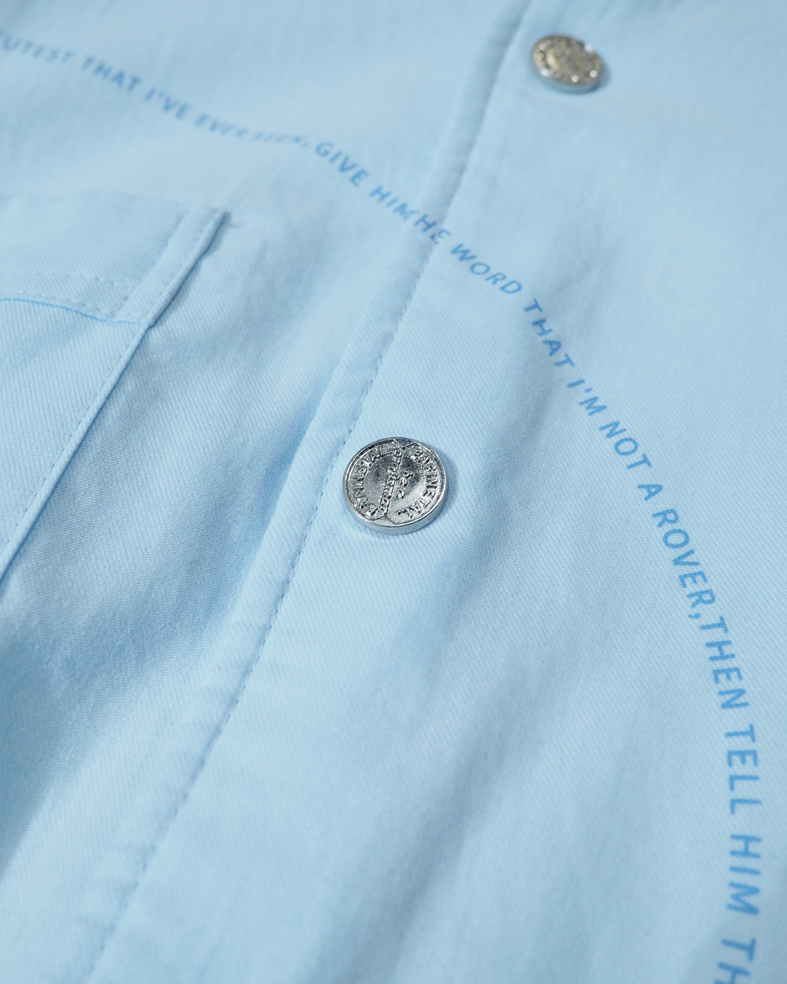 " EAFINETAL " Knit Docking Over silhouette Light Blue shirt