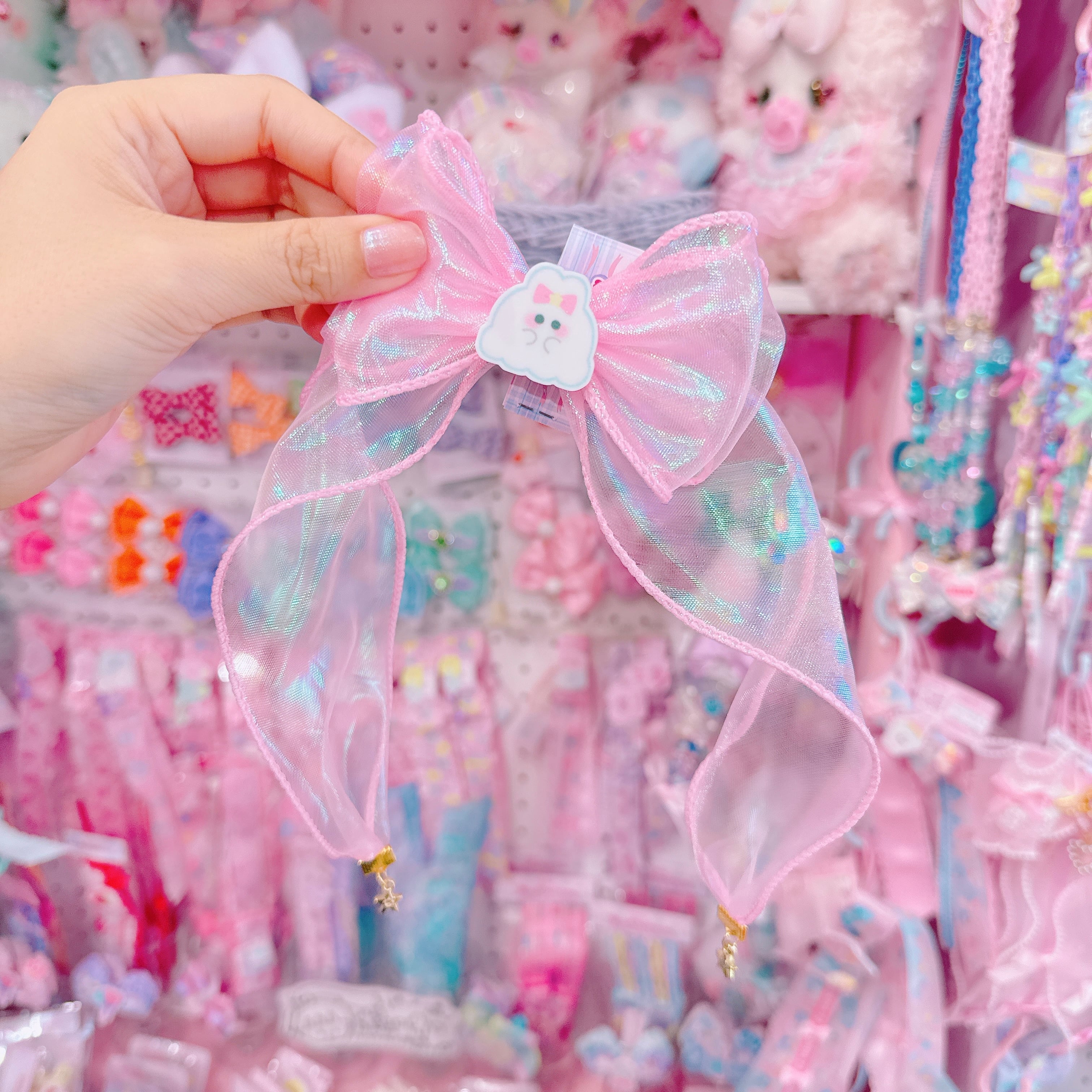 【F7】58-21たらりんオーガンジーヘアクリップ