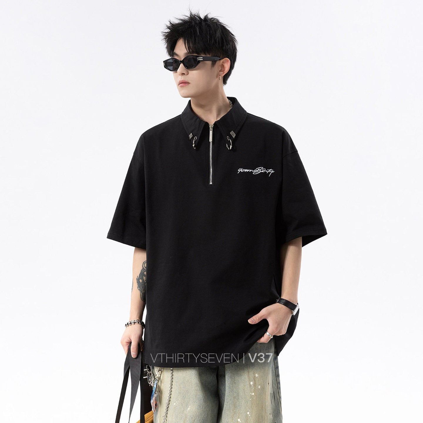 ♥存在感ある襟ポロシャツ！【V37シリーズ】☆POLOシャツ☆ 4color