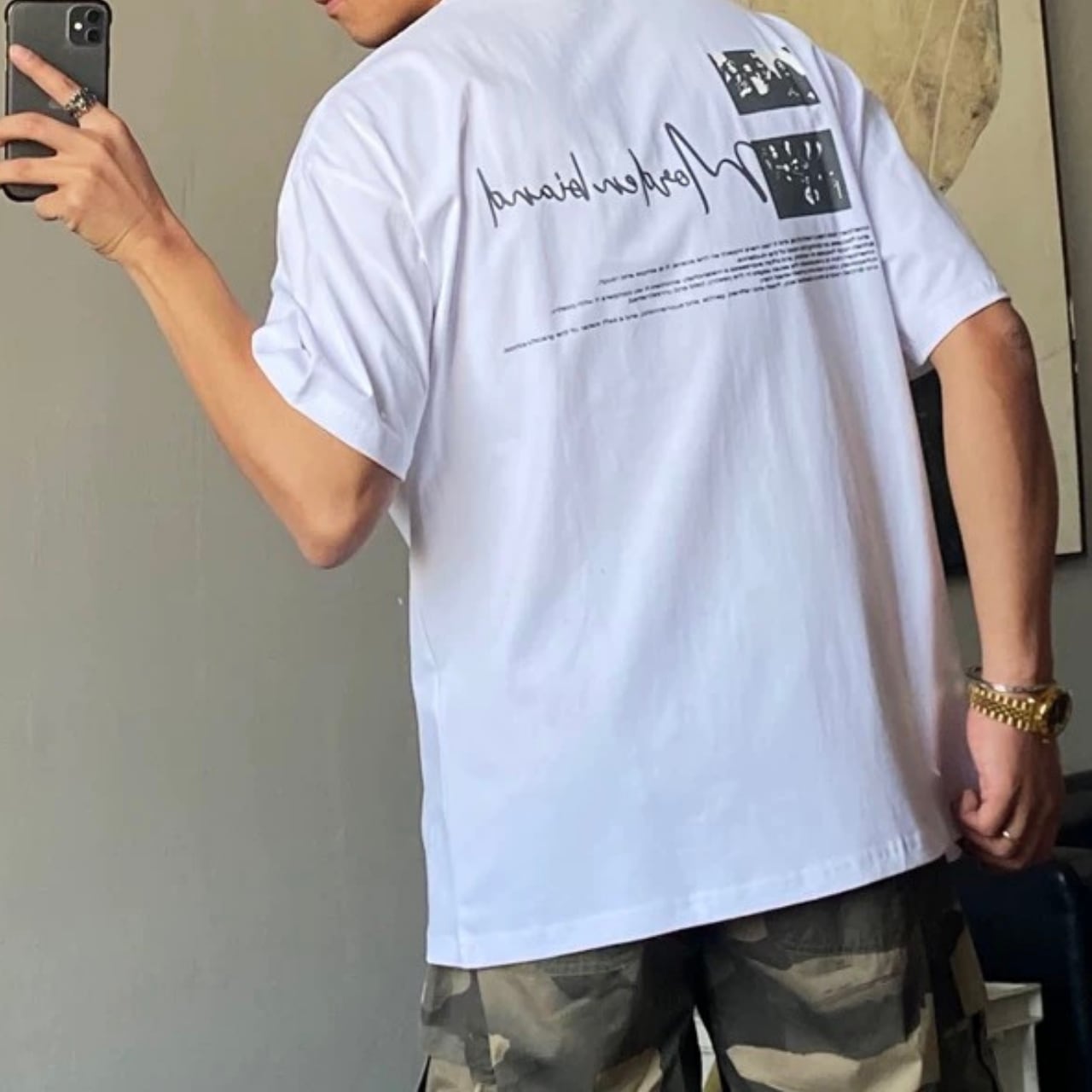 バックプリント オーバーサイズ クルーネックTシャツ 00247