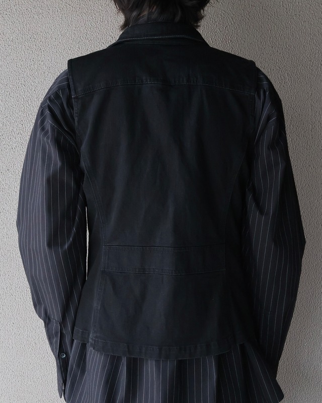 Denim double zip vest