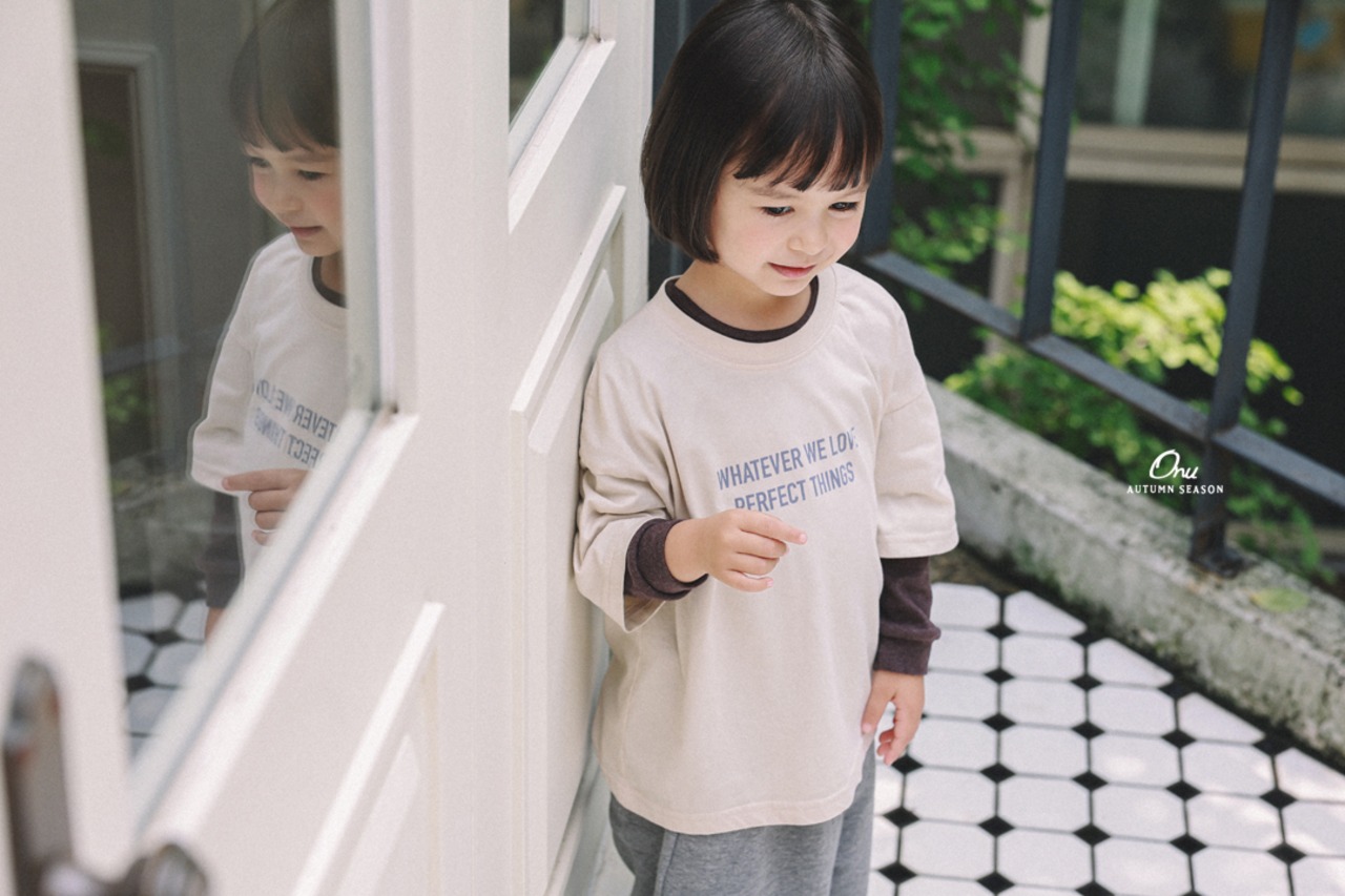 韓国子供服 / ONU / 26Autumn / レタリングTシャツ / 秋服 *12M~XL *