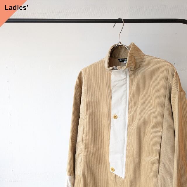 HAVERSACK コーデュロイハイカラーワンピース Corduroy High collar Onepiece / 372400 (Beige)