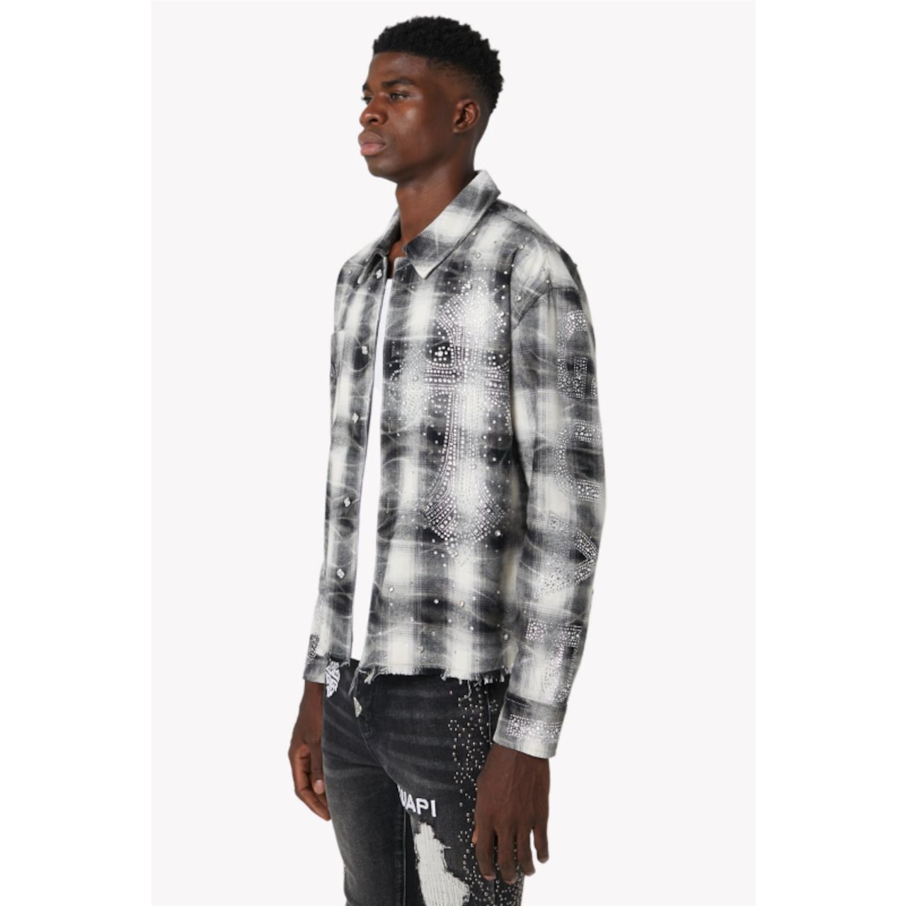 GUAPI / cloud grey cross flannel